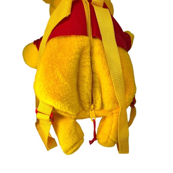 Disney Winnie The Pooh 16" Plush Backpack Vintage Yellow Straps Zipper Back - Picture 7 of 10